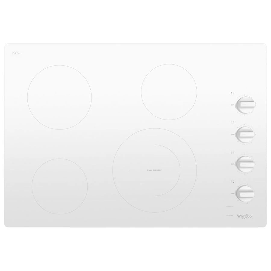 30-inch Electric Ceramic Glass Cooktop with Dual Radiant Element - (WCE55US0HW)