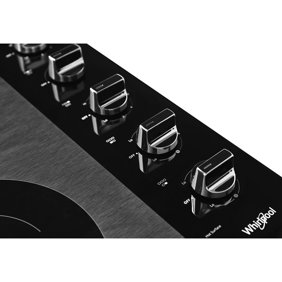 30-inch Electric Ceramic Glass Cooktop with Two Dual Radiant Elements - (WCE77US0HB) - WHIRLPOOL