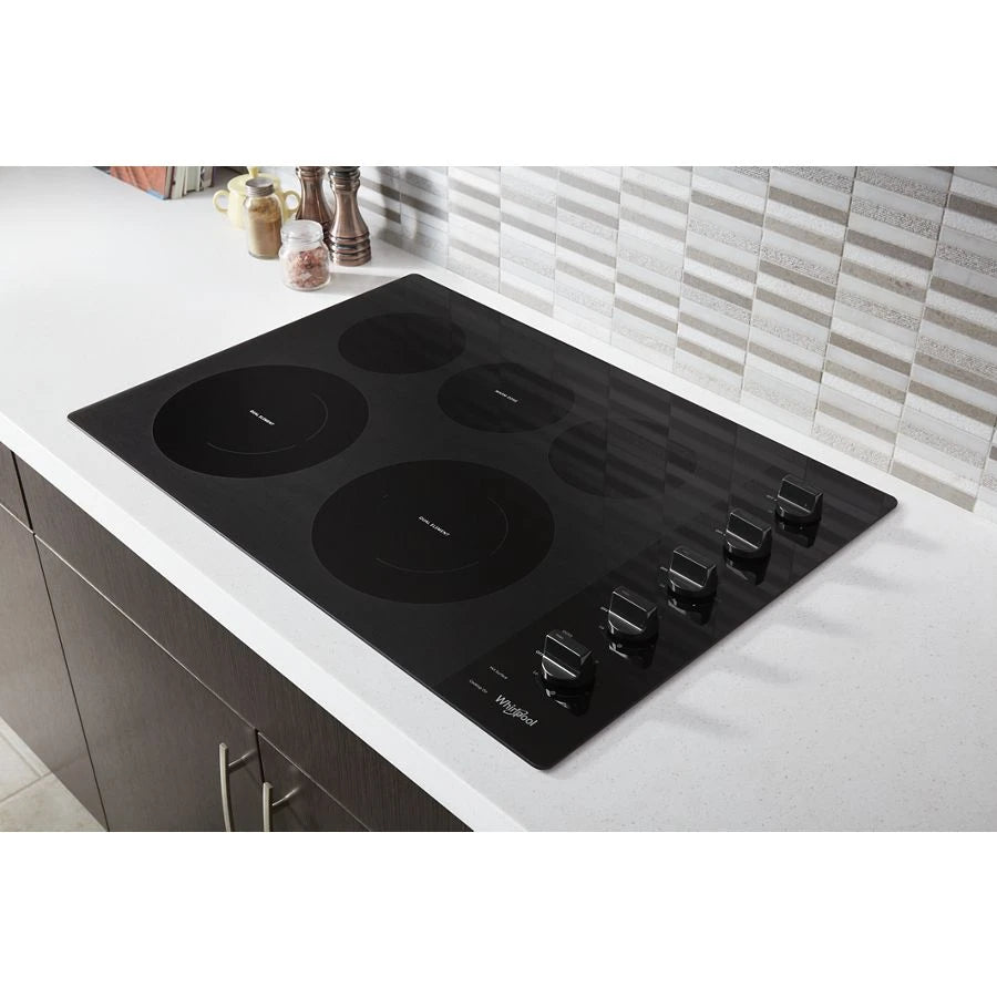 30-inch Electric Ceramic Glass Cooktop with Two Dual Radiant Elements - (WCE77US0HB) - WHIRLPOOL