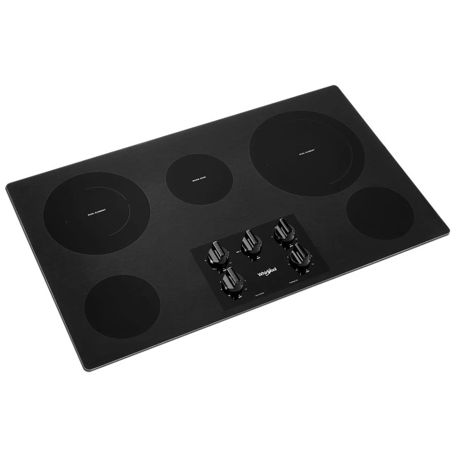 36-inch Electric Ceramic Glass Cooktop with Two Dual Radiant Elements - (WCE77US6HB)