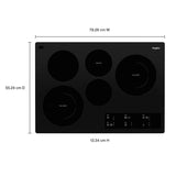 30-inch Electric Ceramic Glass Cooktop with Two Dual Radiant Elements - (WCE97US0KB)