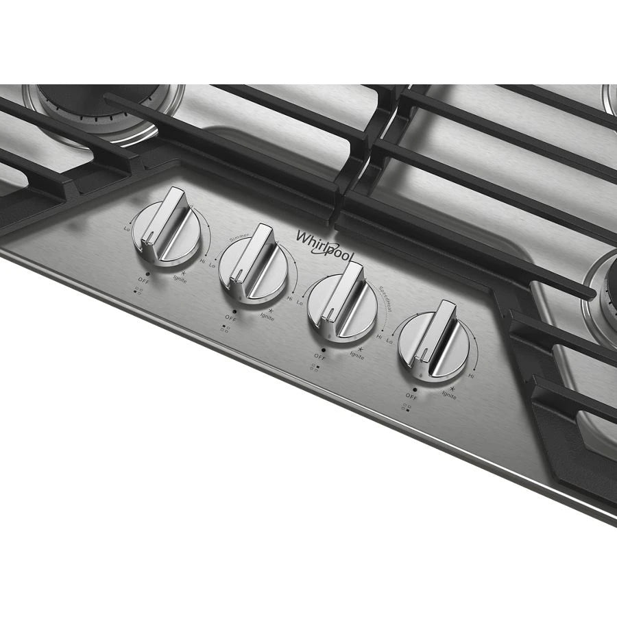 30-inch Gas Cooktop with EZ-2-Lift??? Hinged Cast-Iron Grates - (WCGK5030PS)