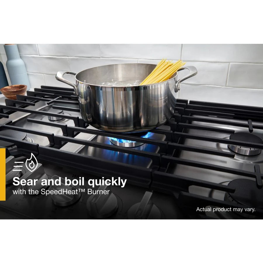 30-inch Gas Cooktop with EZ-2-Lift??? Hinged Cast-Iron Grates - (WCGK5030PS)
