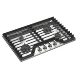 30-inch Gas Cooktop with EZ-2-Lift??? Hinged Cast-Iron Grates - (WCGK5030PS)