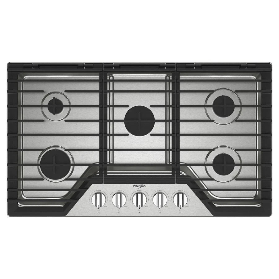 36-inch Gas Cooktop with EZ-2-Lift??? Hinged Cast-Iron Grates - (WCGK5036PS)