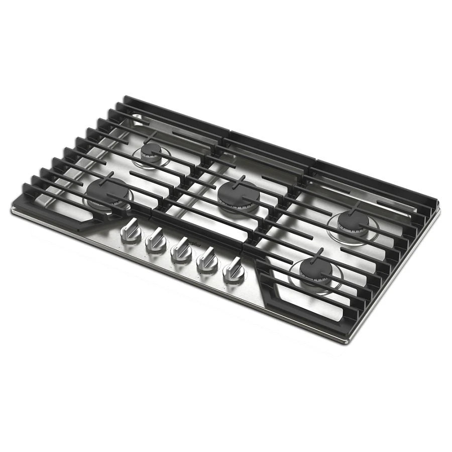 36-inch Gas Cooktop with EZ-2-Lift??? Hinged Cast-Iron Grates - (WCGK5036PS)