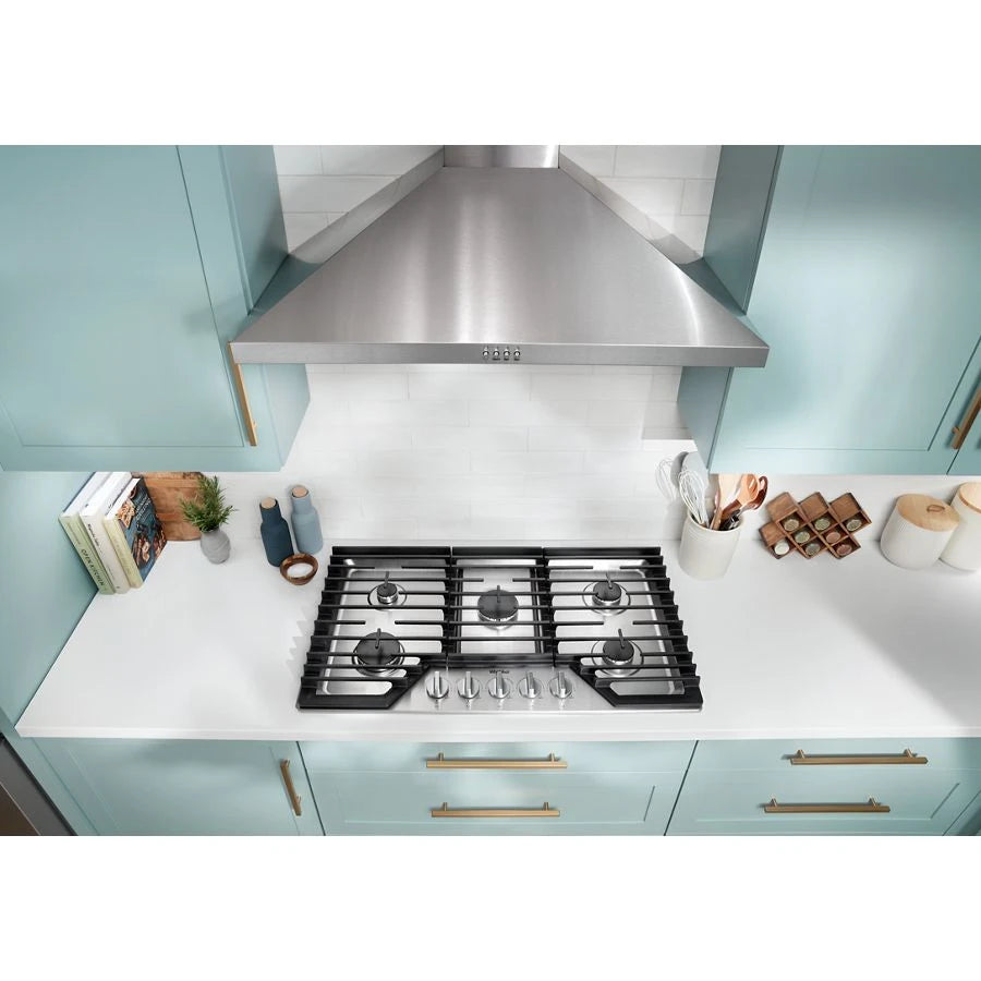 36-inch Gas Cooktop with EZ-2-Lift??? Hinged Cast-Iron Grates - (WCGK5036PS)