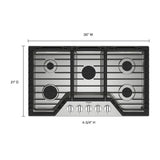 36-inch Gas Cooktop with EZ-2-Lift??? Hinged Cast-Iron Grates - (WCGK5036PS)
