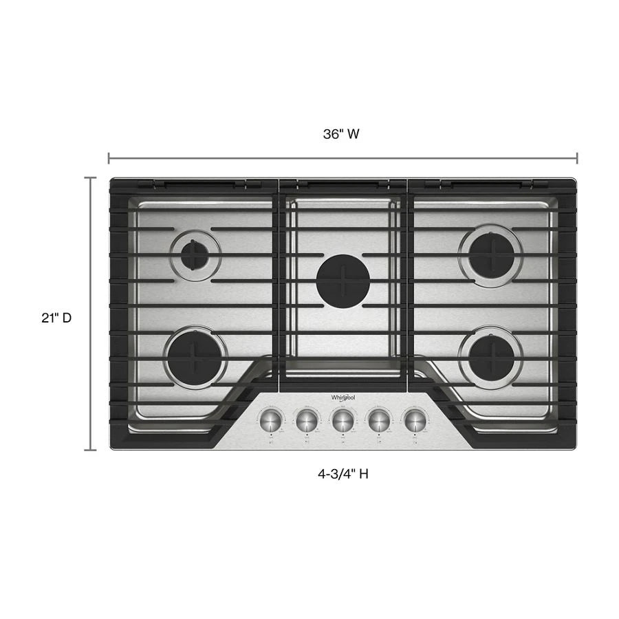 36-inch Gas Cooktop with Fifth Burner - (WCGK7036PS)