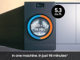 Bespoke AI Laundry Combo™ All-in-One 5.3 cu. ft. Ultra Capacity Washer and Ventless Heat Pump Dryer in Dark Steel - (WD53DBA900HZA1)