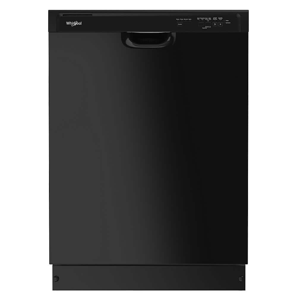 Whirlpool WDF341PAPB 24-inch front control built-in dishwasher in Black, front view