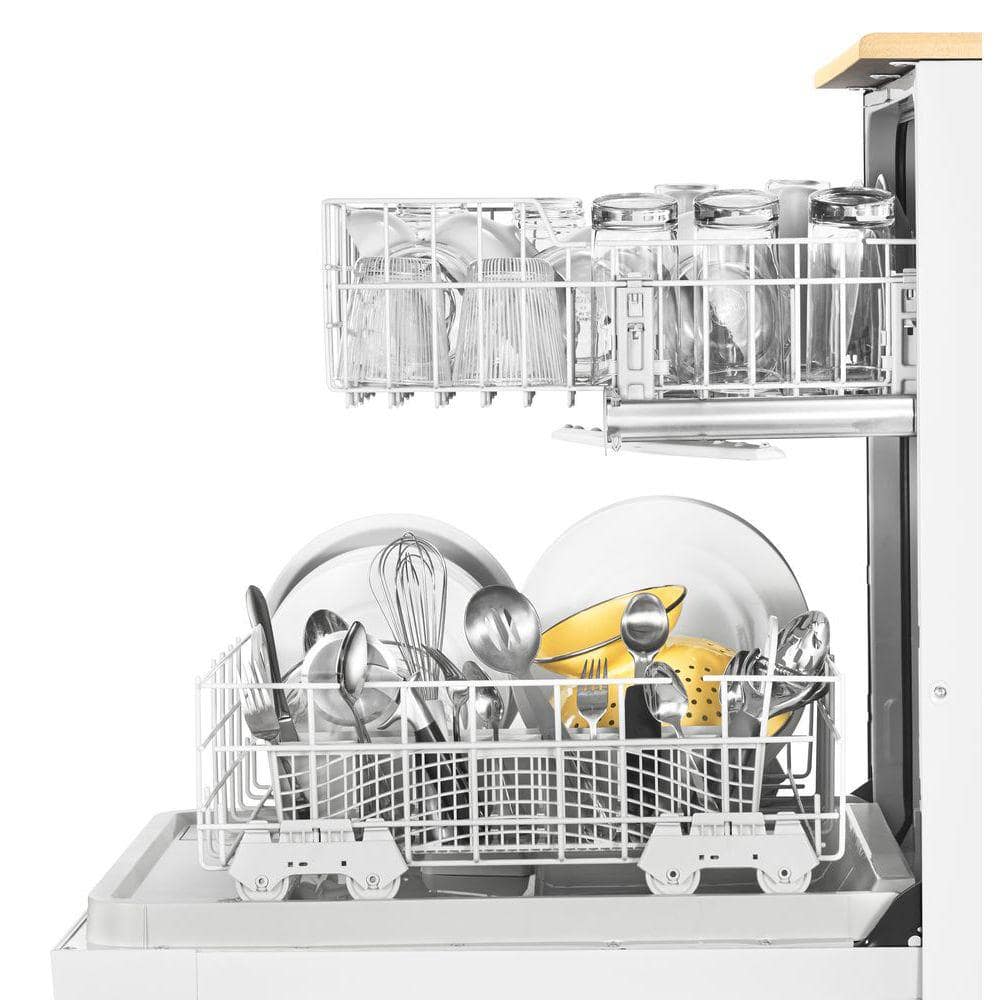 Whirlpool WDP370PAHW portable dishwasher in kitchen