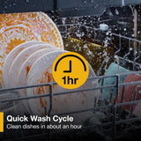 24" Stainless Steel Dishwasher with Spin&Load Rack and AI Intelligent Wash - 50 dBA - (WDT745SASZ)