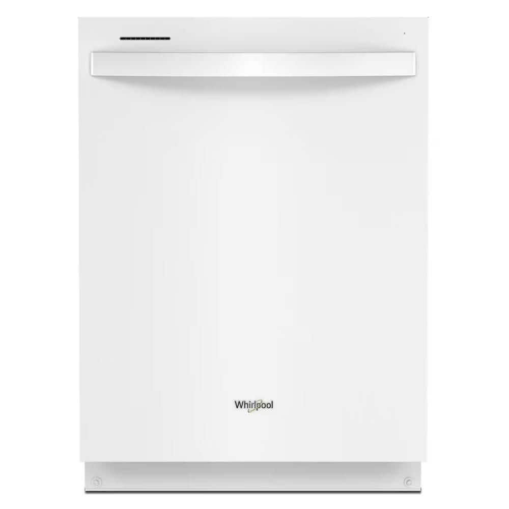 Whirlpool WDT750SAKW 24-inch built-in dishwasher in White, front view