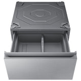 Bespoke 27" Laundry Pedestal with Storage Drawer in Silver Steel - (WE502NT)