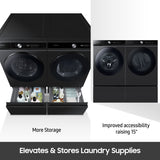 Bespoke 27" Laundry Pedestal with Storage Drawer in Brushed Black - (WE502NV)