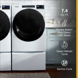7.4 Cu. Ft. Electric Wrinkle Shield Dryer with Steam - (WED6605MW) - WHIRLPOOL