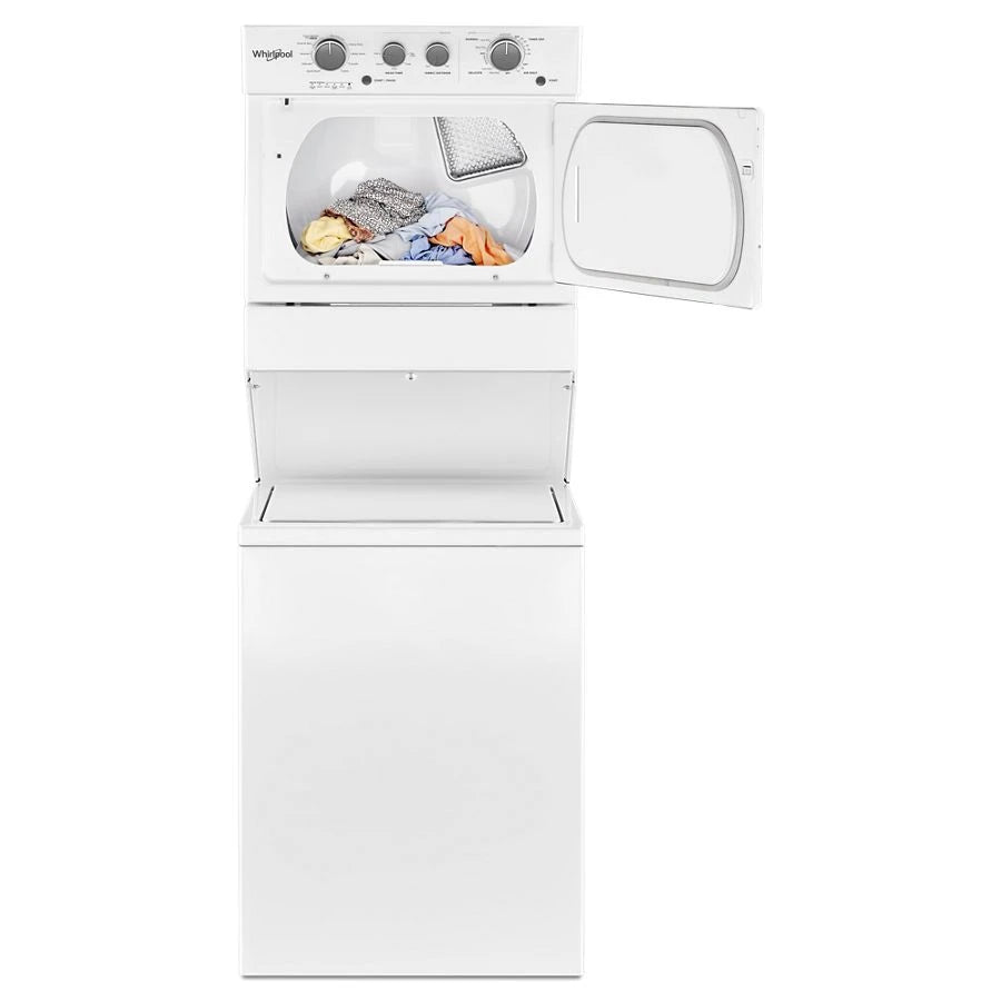 3.5 cu.ft Long Vent Electric Stacked Laundry Center 9 Wash cycles and AutoDry??? - (WETLV27HW)