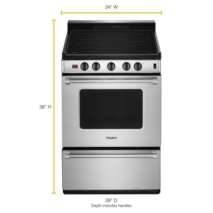 24-inch Freestanding Electric Range with Upswept SpillGuard??? Cooktop - (WFE500M4HS)