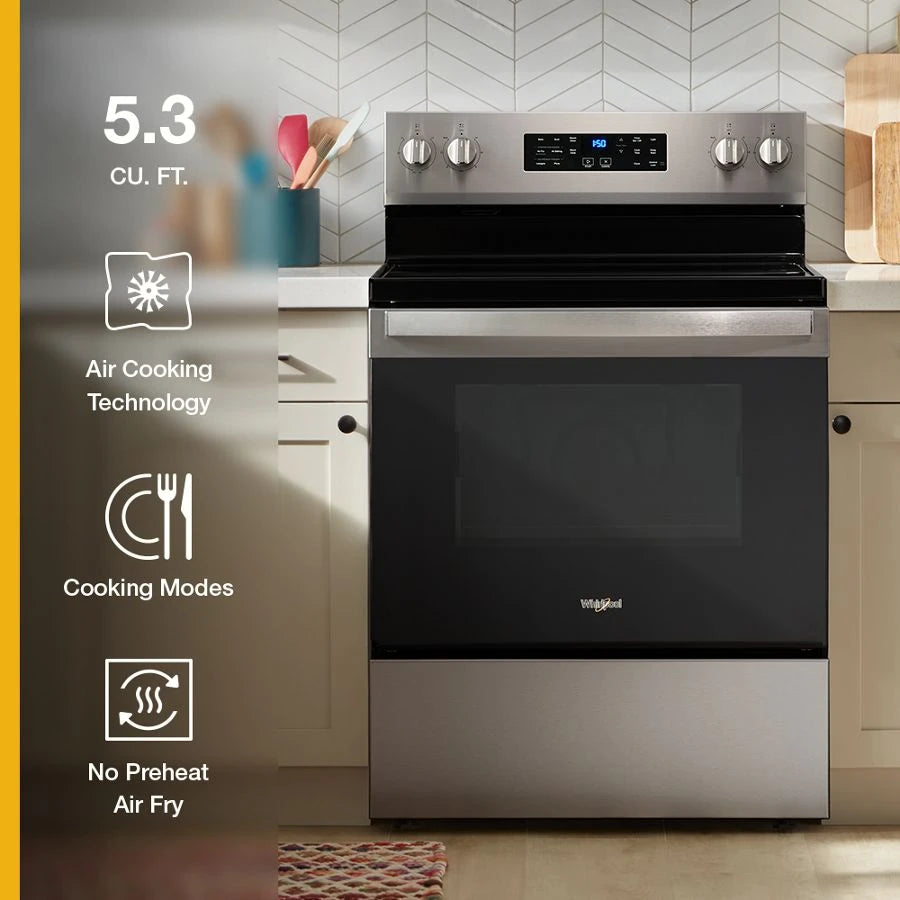30-inch Electric Range with Air Cooking Technology and Steam Clean - (WFES4530SB)