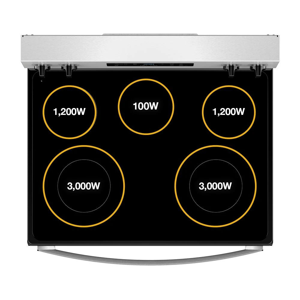 30-inch Electric Range with Air Cooking Technology and Steam Clean - (WFES4530SS)