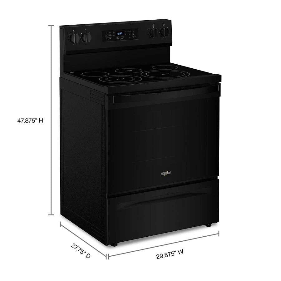 30-inch Energy Star Electric Range with Air Cooking Technology, No Preheat Air Fry and Air Baking and Self Clean - (WFES5030RB)