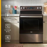 30-inch Energy Star Electric Range with Air Cooking Technology, No Preheat Air Fry and Air Baking and Self Clean - (WFES5030RV)
