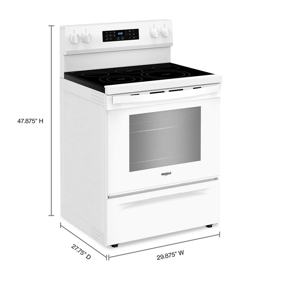 30-inch Energy Star Electric Range with Air Cooking Technology, No Preheat Air Fry and Air Baking and Self Clean - (WFES5030RW)