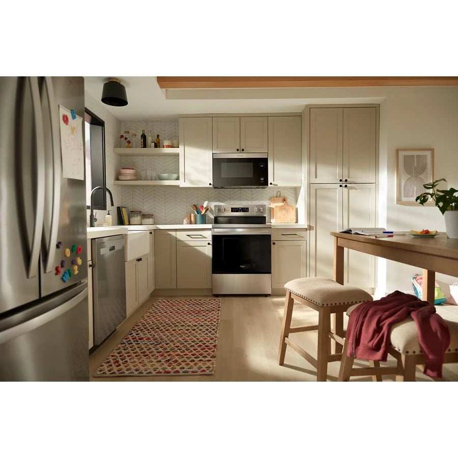 30-inch Energy Star Electric Range with Air Cooking Technology, No Preheat Air Fry and Air Baking and Self Clean - (WFES5030RZ)