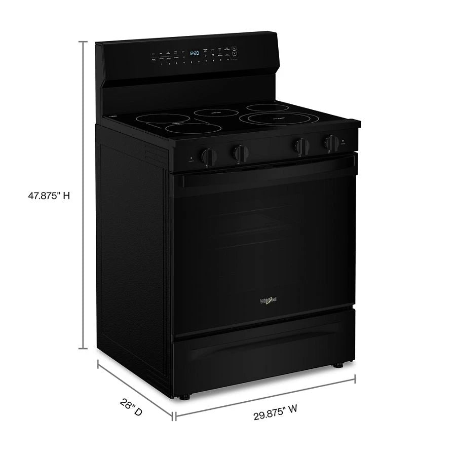 30-inch Electric Smart Range with Air Cooking Technology, No Preheat Air Fry, High Speed Preheat Oven, WipeClean™ Coating, and Steam/Self Clean - (WFES7530RB)