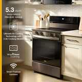 30-inch Electric Smart Range with Air Cooking Technology, No Preheat Air Fry, High Speed Preheat Oven, WipeClean™ Coating, and Steam/Self Clean - (WFES7530RV)