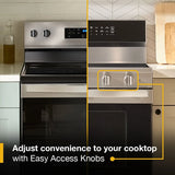 30-inch Electric Smart Range with Air Cooking Technology, No Preheat Air Fry, High Speed Preheat Oven, WipeClean™ Coating, and Steam/Self Clean - (WFES7530RV)