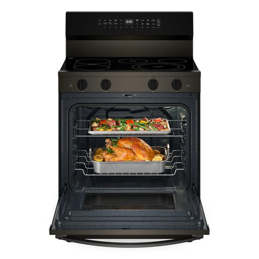 30-inch Electric Smart Range with Air Cooking Technology, No Preheat Air Fry, High Speed Preheat Oven, WipeClean™ Coating, and Steam/Self Clean - (WFES7530RV)