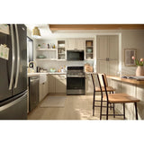 30-inch Electric Smart Range with Air Cooking Technology, No Preheat Air Fry, High Speed Preheat Oven, WipeClean™ Coating, and Steam/Self Clean - (WFES7530RV)