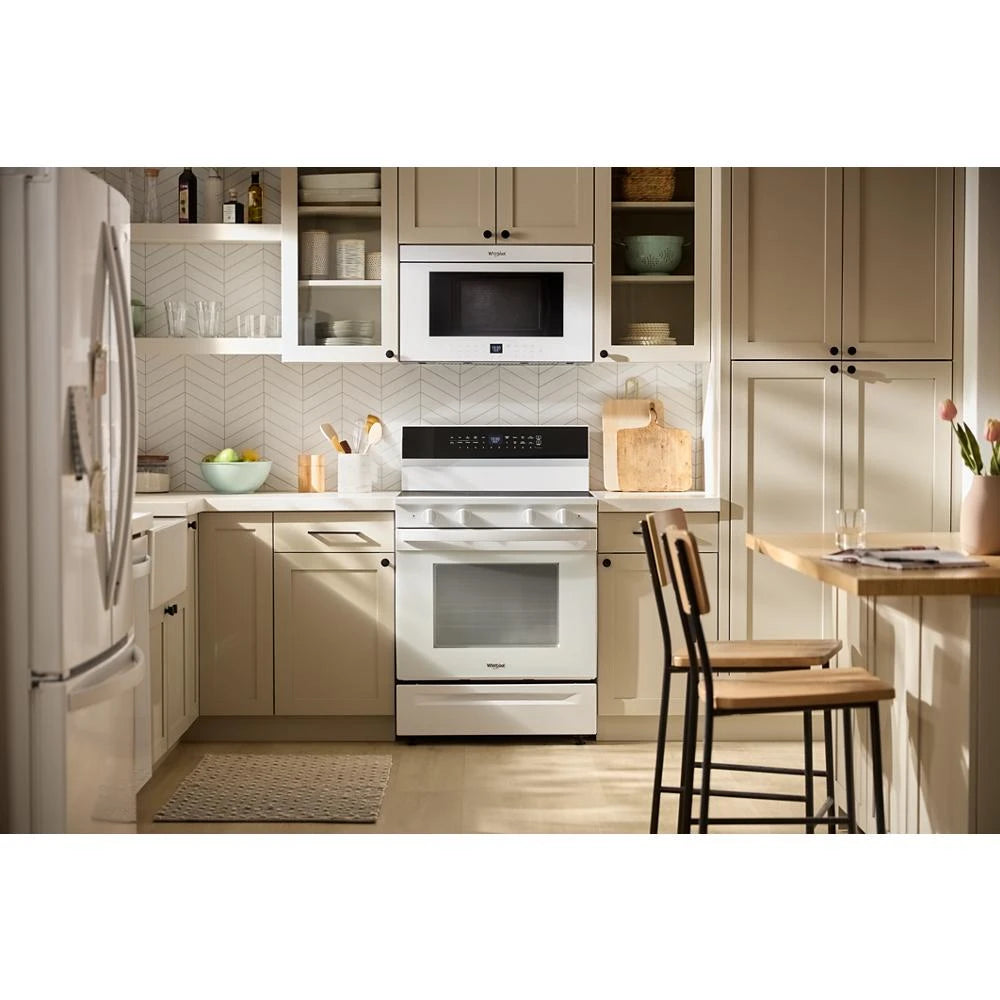30-inch Electric Smart Range with Air Cooking Technology, No Preheat Air Fry, High Speed Preheat Oven, WipeClean™ Coating, and Steam/Self Clean - (WFES7530RW)