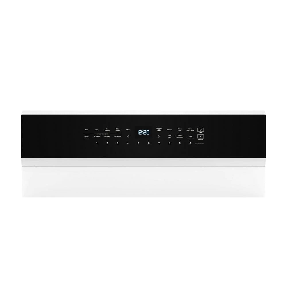 30-inch Electric Smart Range with Air Cooking Technology, No Preheat Air Fry, High Speed Preheat Oven, WipeClean™ Coating, and Steam/Self Clean - (WFES7530RW)