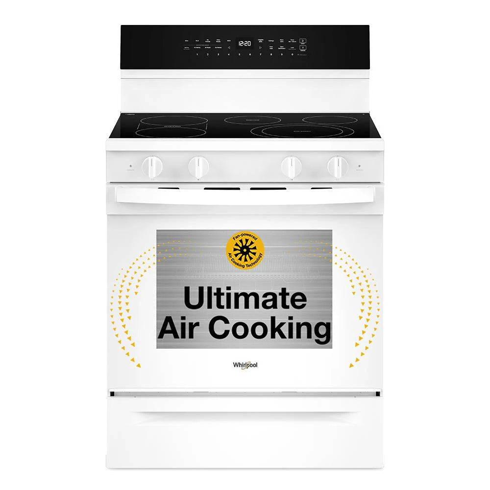 30-inch Electric Smart Range with Air Cooking Technology, No Preheat Air Fry, High Speed Preheat Oven, WipeClean™ Coating, and Steam/Self Clean - (WFES7530RW)