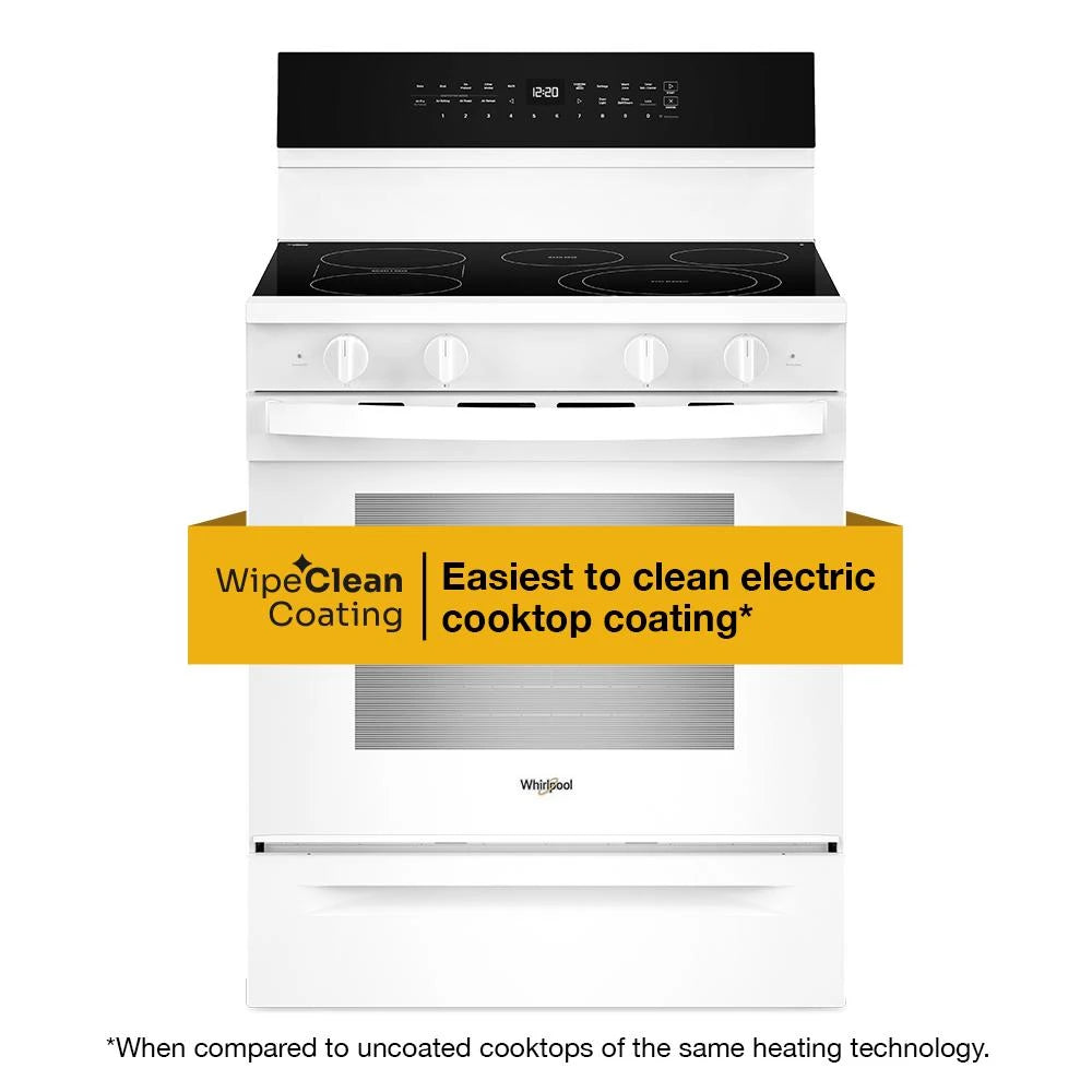 30-inch Electric Smart Range with Air Cooking Technology, No Preheat Air Fry, High Speed Preheat Oven, WipeClean™ Coating, and Steam/Self Clean - (WFES7530RW)