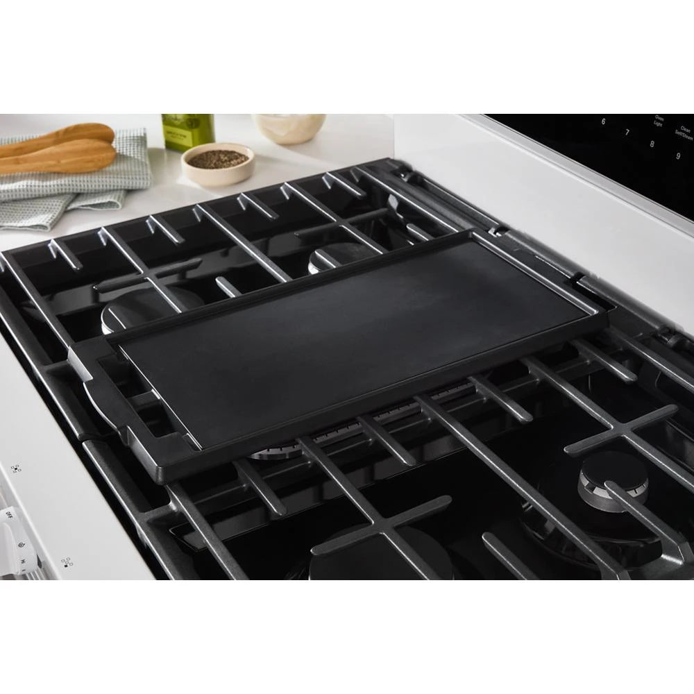 30-inch Electric Smart Range with Air Cooking Technology, No Preheat Air Fry, High Speed Preheat Oven, WipeClean™ Coating, and Steam/Self Clean - (WFES7530RW)