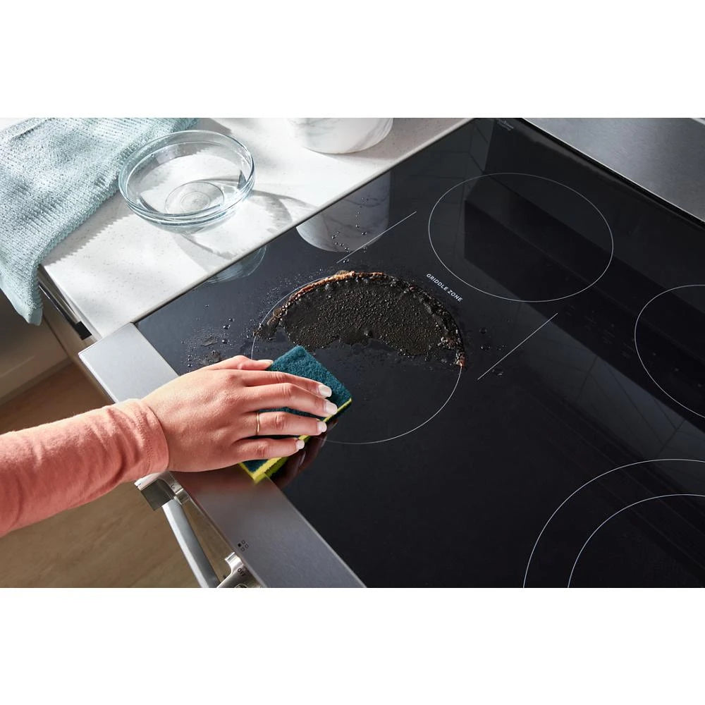 30-inch Electric Smart Range with Air Cooking Technology, No Preheat Air Fry, High Speed Preheat Oven, WipeClean™ Coating, and Steam/Self Clean - (WFES7530RW)