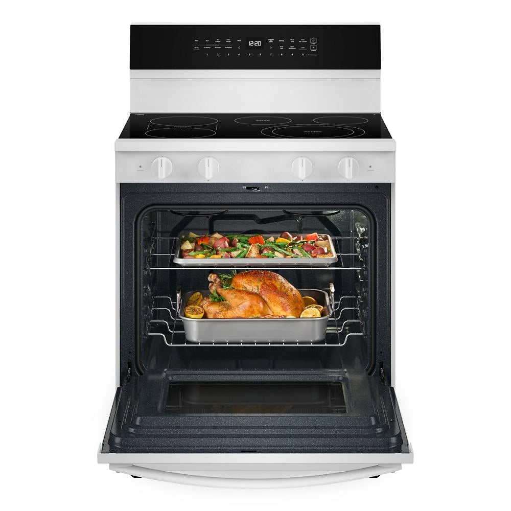 30-inch Electric Smart Range with Air Cooking Technology, No Preheat Air Fry, High Speed Preheat Oven, WipeClean™ Coating, and Steam/Self Clean - (WFES7530RW)