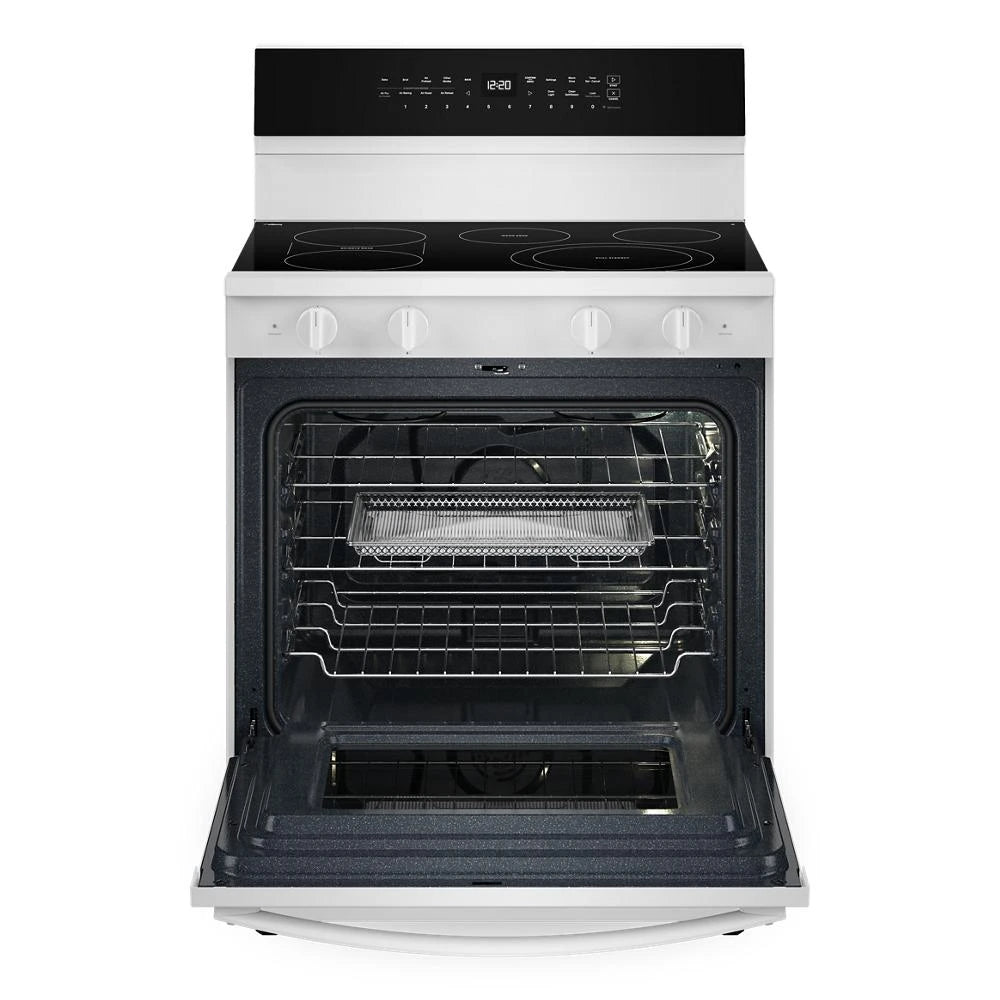 30-inch Electric Smart Range with Air Cooking Technology, No Preheat Air Fry, High Speed Preheat Oven, WipeClean™ Coating, and Steam/Self Clean - (WFES7530RW)