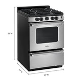 24-inch Freestanding Gas Range with Sealed Burners - (WFG500M4HS)