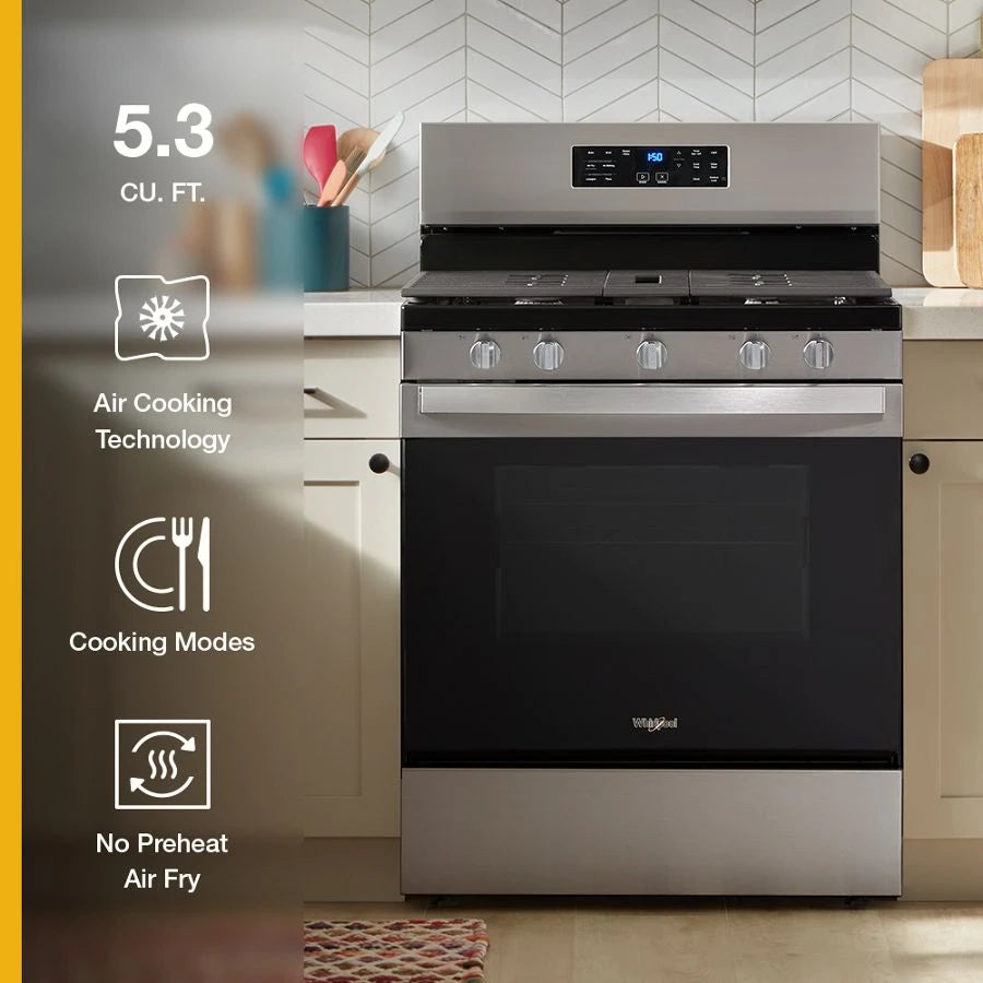 30-inch Gas Range with Air Cooking Technology and Steam Clean - (WFGS4530SZ)