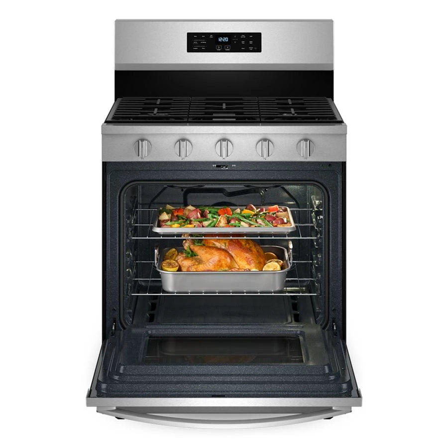 30-inch Gas Range with Air Cooking Technology, No Preheat Air Fry and Air Baking and Self Clean - (WFGS5030RS)