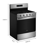 30-inch Gas Range with Air Cooking Technology, No Preheat Air Fry and Air Baking and Self Clean - (WFGS5030RS)