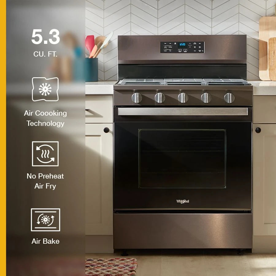 30-inch Gas Range with Air Cooking Technology, No Preheat Air Fry and Air Baking and Self Clean - (WFGS5030RV)