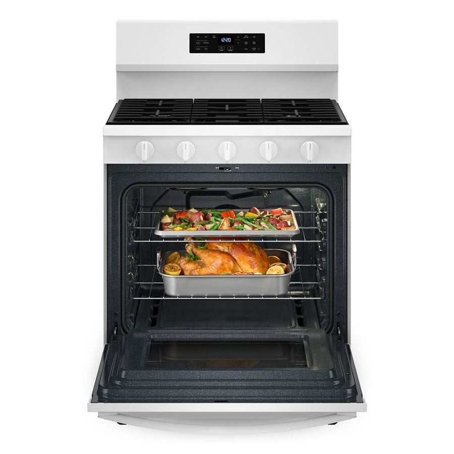 30-inch Gas Range with Air Cooking Technology, No Preheat Air Fry and Air Baking and Self Clean - (WFGS5030RW)
