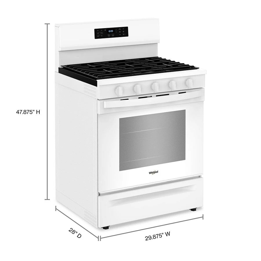 30-inch Gas Range with Air Cooking Technology, No Preheat Air Fry and Air Baking and Self Clean - (WFGS5030RW)