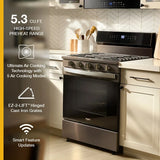 30-inch Smart Gas Range with Air Cooking Technology, No Preheat Air Fry, Steam/Self Clean and High Speed Preheat - (WFGS7530RV)